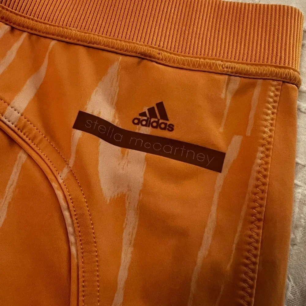 Adidas × Stella Mccartney Orange & Cream Cropped Leggings Woman’s Size Small - Picture 3 of 9